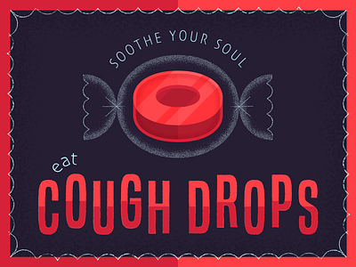 Cough Drops candy cough drops illustration typogaphy