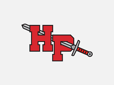 Hannah-Pamplico High School Monogram Logo athletics education hp school sports sword