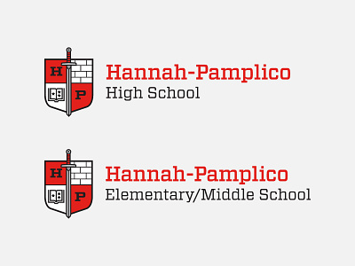 Hannah-Pamplico Schools Logos education school shield sword