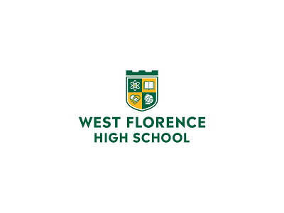 West Florence Logo Vertical educations high school knight school seal stem west florence