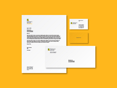 Florence 1 Schools Letterhead System brand business card education florence graphic guide letterhead sc schools standards students