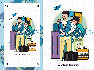 Solar Term Illustration benefit colorfull design illustration throttle ui