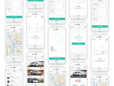 Car Sharing App UI app car concept design invision ios mobile product prototype uber ui ux