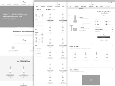 Taylored Wines : Wireframes