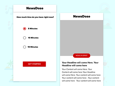NewsDose - News App for You adobexd design experience news in brief newsdose ux