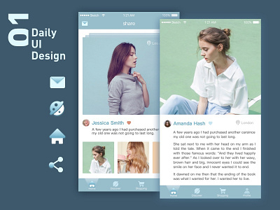 daily UI-app app cards discovery ios mobile profile ui