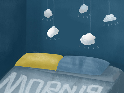 bedroom illustration app bedroom blue cloud illustration night