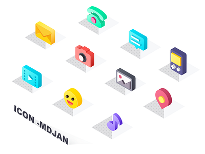 Icons Isometric emoji icon isometric map music phone ui