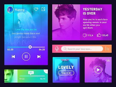 UI Kit app gradient music uikit