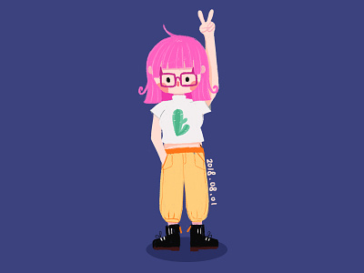girl cute girl illustration pink
