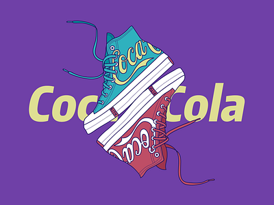 Coca-Cola canvas shoes canvas shoes coca cola cool design ui vector