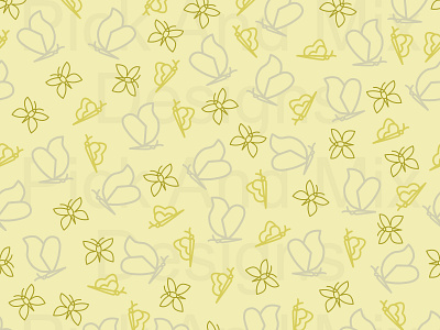 Golden Butterflies bright butterflies design drawing gold happy illustration modern pattern pretty repeat seamless spring yellow