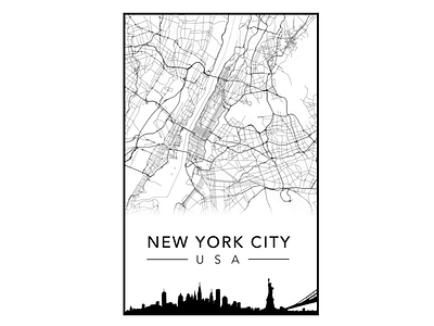 New York City Poster city map poster