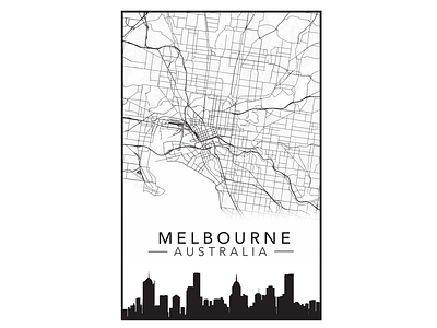 Melbourne City Poster city map open source osdesign poster showcase