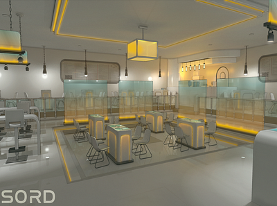 Sci-fi Dining Room 2d 3d anime background digital environment game art illustration interior design lighting render scene sci fi visual novel visualization