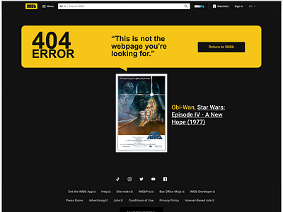 IMDb 404 Page Redesign