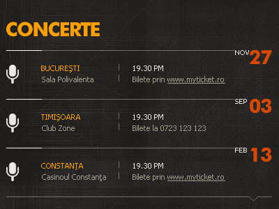 Concerts Listing