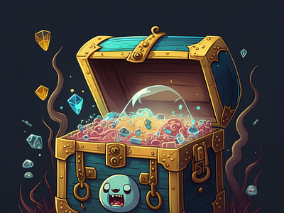 Cartoon: Underwater Treasure Chest animation design