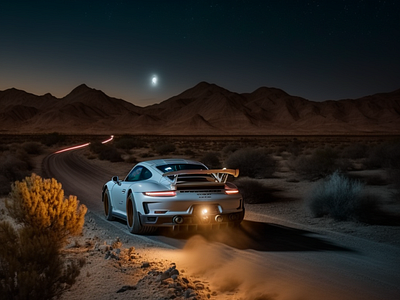 BRT: Porsche Night Scene animation graphic design