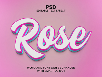 Rose editable 3d text effect 3d 3d logo bold chrome font creative text editable text effect effect photoshop happy birthday headline light luxury luxury 3d text mockup metallic movie text effect psd mockup rose rose editable text effect style typography white gold