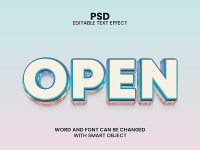 Open editable 3d text effect