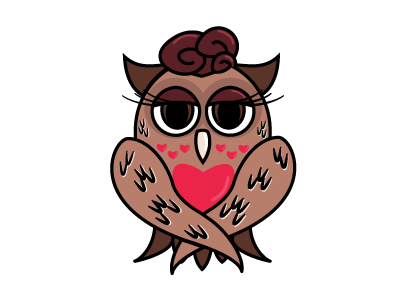 Hello Dribbble! Owl with a heart drawing heart hello dribbble illustrator owl owl with a heart