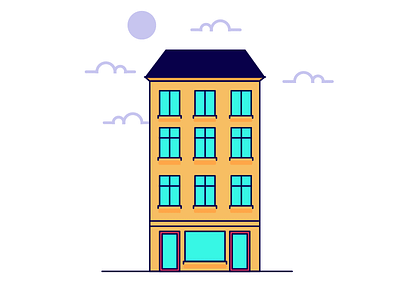 Flat Building building flat flat design