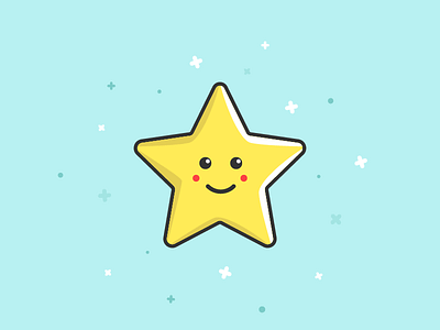 Star cute design flat illustration logo star