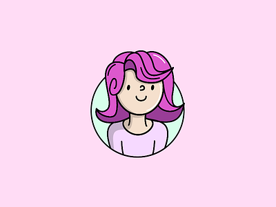 Pink Girl character flat girl illustration pink