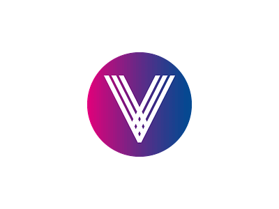 V Logo branding flat simple v logo