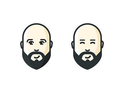 Beard bald beard character cute flat design graphic design guy illustration logo man men