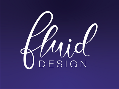 Fluid Design Logo branding calligraphy design design art flat flat design fluid gradient illustration lettering logo logo fluid calligraphy simple typography vector