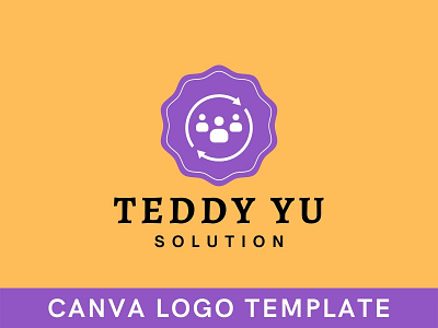 Premade Team Work Badge Canva Logo Template