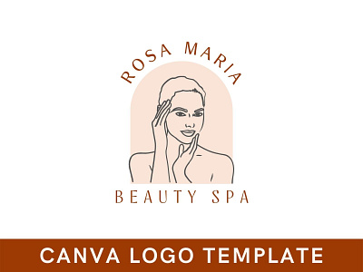 Premade Feminine Woman Canva Logo Template beauty logo brand identity branding canva design feminine logo hand drawn illustration logo logo design makeup logo template woman logo