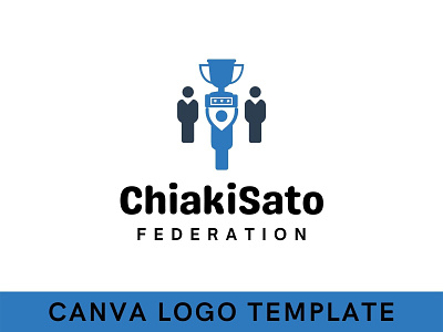 Premade Champion Trophy Canva Logo Template