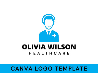 Premade Live Telemedicine Service Canva Logo Template brand brand identity branding call center canva design doctor logo logo design medical modern logo service support telemedicine template