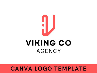 Premade Modern V Letter Canva Logo Template