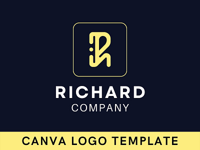 Premade Luxury R Letter Canva Logo Template brand brand identity branding canva design letter letter logo lettermark logo logo design logomark minimal modern logo r r letter logo template trendy logo