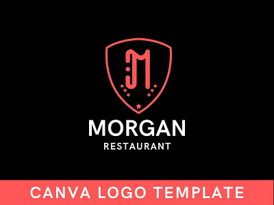 Premade Badge M Letter Canva Logo Template