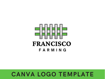 Premade Abstract Farm Fence Logo Template brand brand identity branding canva design farming farming logo gardening logo logo design modern logo template