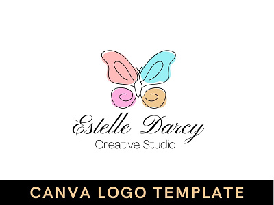 Premade Colorful Butterfly Logo Template animal logo beauty logo brand brand identity branding butterfly logo canva design feminine logo hand drawn illustration logo logo design modern logo template trendy logo