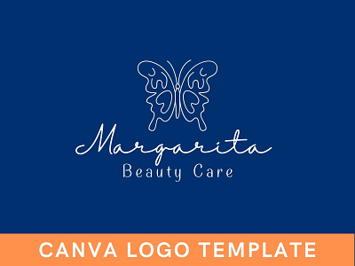 Premade Feminine Butterfly Logo Template animal logo brand brand identity branding butterfly logo canva design feminine logo hand drawn illustration logo logo design modern logo template trendy logo