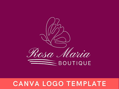 Premade Feminine Butterfly Logo Template