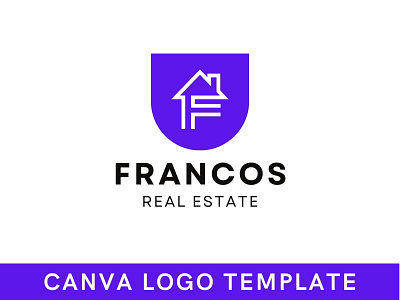 Premade Badge Real Estate F Letter Logo Template brand identity branding canva design f home logo house logo illustration lettermark logo logo design logomark real estate real estate logo template