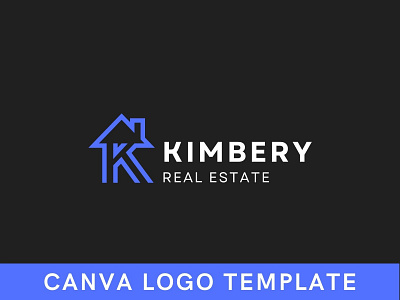 Premade Simple Real Estate K Letter Logo Template brand identity branding canva design home logo house logo illustration k letter logo logo logo design logomark real estate real estate logo template