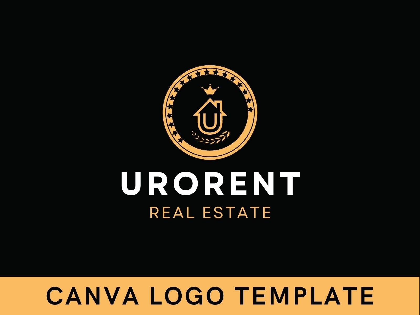 Premade Badge Real Estate U Letter Canva Logo Template by Logolime on