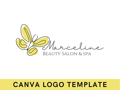 Premade Feminine Butterfly Logo Template beauty logo brand identity branding butterfly butterfly logo canva design feminine logo illustration logo logo design logomark modern logo template