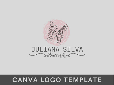 Premade Feminine Butterfly Logo Template animal logo beauty logo brand identity branding butterfly logo canva design feminine logo illustration insect logo logo logo design modern logo template