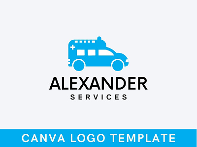 Premade Medical Ambulance Canva Logo Template ambulance brand identity branding canva design logo logo design medical medical logo modern logo template trendy logo