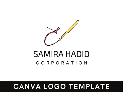 Premade Minimal Signature Canva Logo Template brand identity branding canva design education logo illustration logo logo design modern logo pen logo signature logo template